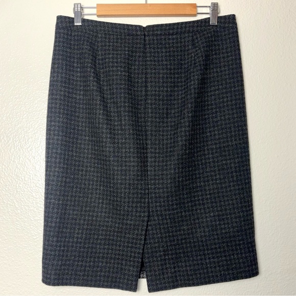 J. Crew Colorblock pencil skirt in houndstooth wool blend women's 8 Black & Gray - Picture 12 of 15